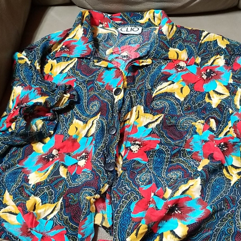Red-blue-yellow-black Top
